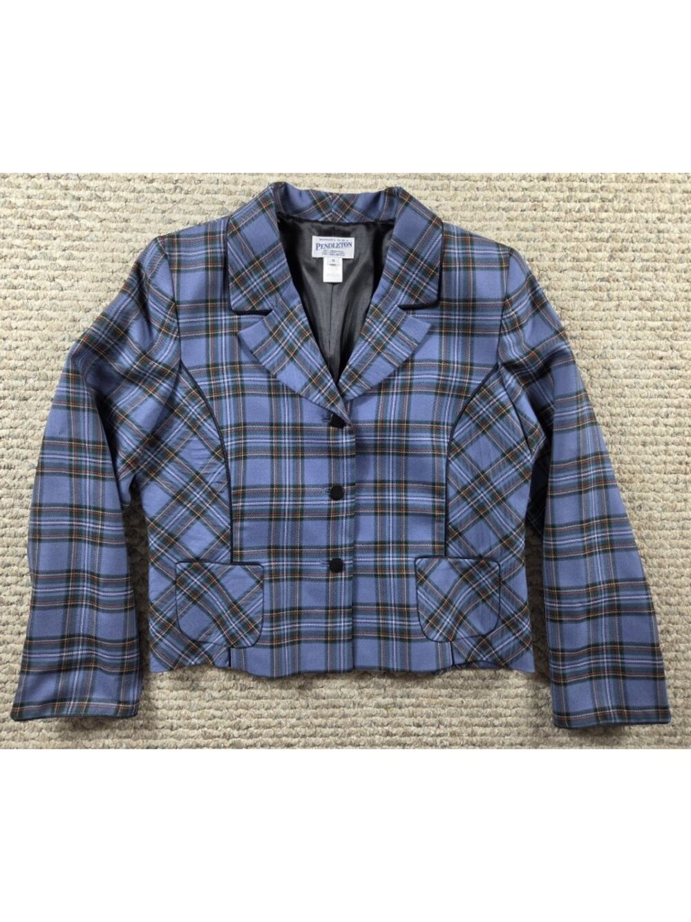 Vtg Pendleton 100% Pure Virgin Wool Plaid Blazer Women Size 16 Portland OR